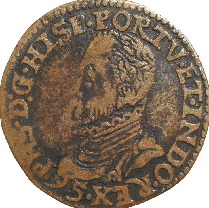 Spaanse Nederlanden rekenpenning 1595 (onbeshreven variant), Postzegels en Munten, Penningen en Medailles, Overige materialen