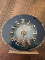 Agaat klok met gouden Romeinse cijfers / wijzers werkt prima, Ophalen, Zo goed als nieuw, Analoog, Wekker of Tafelklok