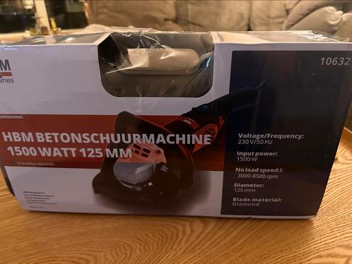 HBM betonschuurmachine 1500 watt, 125 mm, Doe-het-zelf en Verbouw, Gereedschap | Slijpmachines, Nieuw, Haakse handslijpmachine