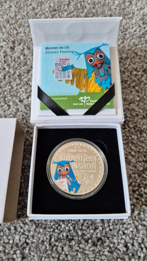 Nederland 2018 Fabeltjeskrant 50 Jaar 'Meneer de Uil', Postzegels en Munten, Edelmetalen en Baren, Zilver, Verzenden
