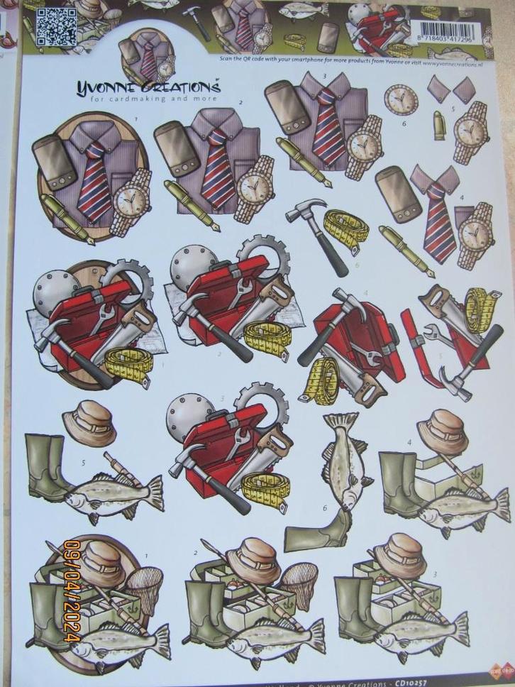 NIEUW 1x YVONNE Creations KNIPVEL gereedschap MANNEN CD10257, Hobby en Vrije tijd, Kaarten | Zelf maken, Nieuw, Overige typen
