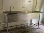 Rvs tafel met spoelbak, Ophalen, 50 tot 75 cm, 150 tot 200 cm