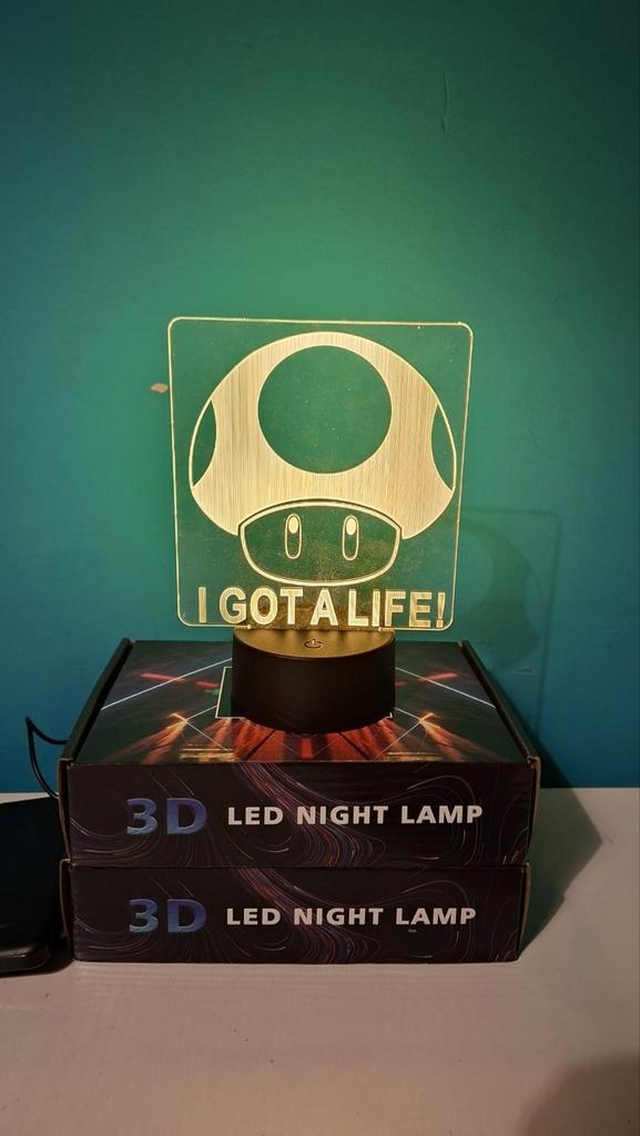 Toad I got a life 3d lamp, Huis en Inrichting, Lampen | Tafellampen, Nieuw, Minder dan 50 cm, Ophalen of Verzenden