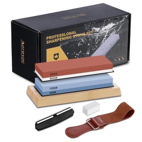 Messen slijpsteen set | Incl. Lederen Riem en Afvlaksteen, Hobby en Vrije tijd, Overige Hobby en Vrije tijd, Nieuw, Verzenden