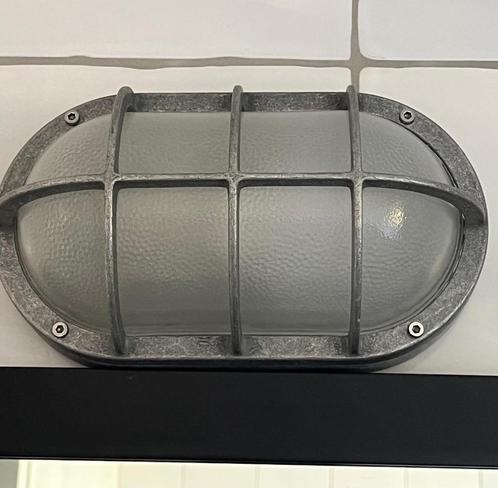 Gegalvaniseerde lampen (2x), Huis en Inrichting, Lampen | Wandlampen, Gebruikt, Glas, Metaal, Ophalen