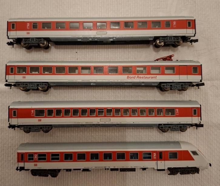 Fleischmann Intercity 4 rijtuigen, Hobby en Vrije tijd, Modeltreinen | N-Spoor, Zo goed als nieuw, Treinset, Gelijkstroom, Fleischmann