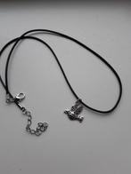 Koordketting wax zwart met hanger vogel, Overige materialen, Verstelbaar, Verzenden, Zwart