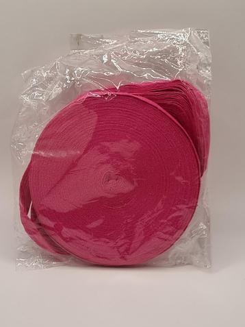 Rol roze veterband / katoenband - 50 meter - nieuw beschikbaar voor biedingen