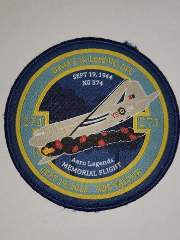 David Lord Memorial Flight Embleem Patch Market Garden C47 beschikbaar voor biedingen