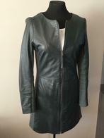 Groen Grijze Leren Jurk / Mantel / Vest * Mt. S * ZGAN *, Ophalen of Verzenden, Zo goed als nieuw, Knielengte, Steps