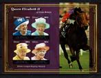 GHANA  PF BLOK QUEEN ELIZABETH PAARDEN KONINGSHUIS ROYALTY, Ophalen of Verzenden, Postfris, Koningshuis