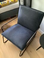 Blauwe fluwelen fauteuil - zo goed als nieuw!, Ophalen, Minder dan 75 cm, Zo goed als nieuw, Stof