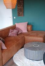 Woood Bean cognac hoekbank in zeer goede staat., Huis en Inrichting, Banken | Bankstellen, 250 tot 300 cm, Hoekbank, 75 tot 100 cm