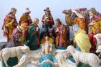 Grote oude kerstgroep gipsen beelden 31 cm / compleet antiek, Ophalen, Gebruikt