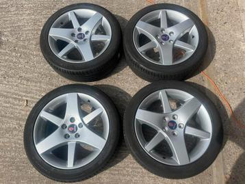 Saab Alu36 Double Threespoke|Velgen+Michelin 215-45-17 bandn beschikbaar voor biedingen