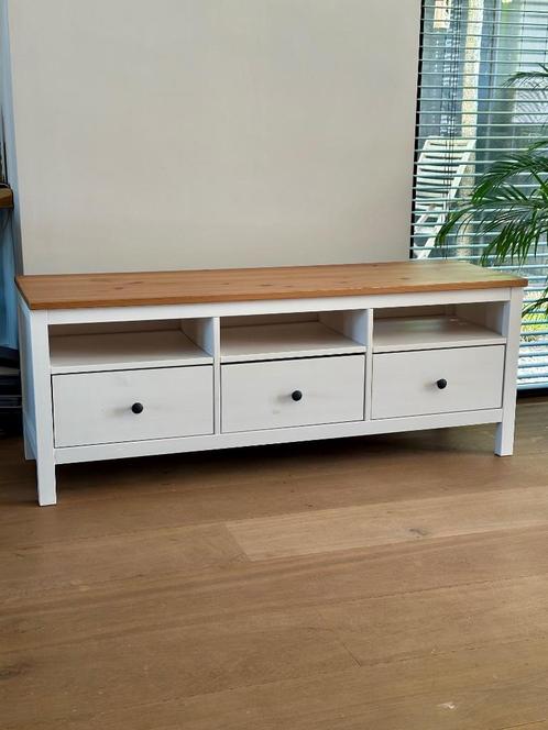 IKEA HEMNES tv-meubel wit/hout, Huis en Inrichting, Kasten | Televisiemeubels, Zo goed als nieuw, Minder dan 100 cm, 100 tot 150 cm