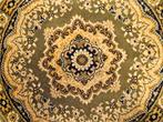 Vintage oosters rond wol vloerkleed medallion green 80x80cm, Persian Perzisch vintage oosters hype, 50 tot 100 cm, Zo goed als nieuw
