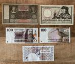 verzameling oude Nederlandse 100 gulden biljetten (5x), Postzegels en Munten, Bankbiljetten | Nederland, Setje, Ophalen of Verzenden
