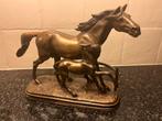 Bronzen beeld paard met veulen - Tupton, Antiek en Kunst, Kunst | Beelden en Houtsnijwerken, Ophalen of Verzenden