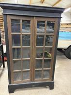 Teak houten kast met glas, Ophalen, Gebruikt, 100 tot 150 cm, Teakhout