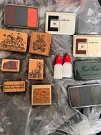 6 stempels en stempelkussens en glitter, Ophalen of Verzenden, Zo goed als nieuw