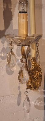 Antiek bronzen vergulde met cristal pegels, Antiek en Kunst, Antiek | Lampen, Ophalen of Verzenden