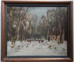 Schilderij Abraham Lopes Suasso (1855-1927) winterlandschap, Antiek en Kunst, Ophalen of Verzenden