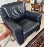 Donker blauwe leren Himolla Fauteuil - Goede Staat, Ophalen, Zo goed als nieuw, Leer, 75 tot 100 cm