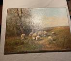 Piet Bouter - landschap met schapen, Antiek en Kunst, Ophalen