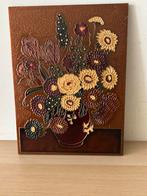 Mooie vintage bloemenlijst van koper reliëf, Ophalen of Verzenden