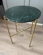 Bijzettafel groen met goud marmer, Huis en Inrichting, Tafels | Bijzettafels, Overige materialen, Minder dan 55 cm, Gebruikt, Rond
