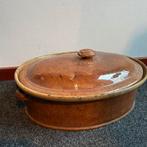 Antieke Aardewerk Paté Bak met Deksel, Ophalen of Verzenden