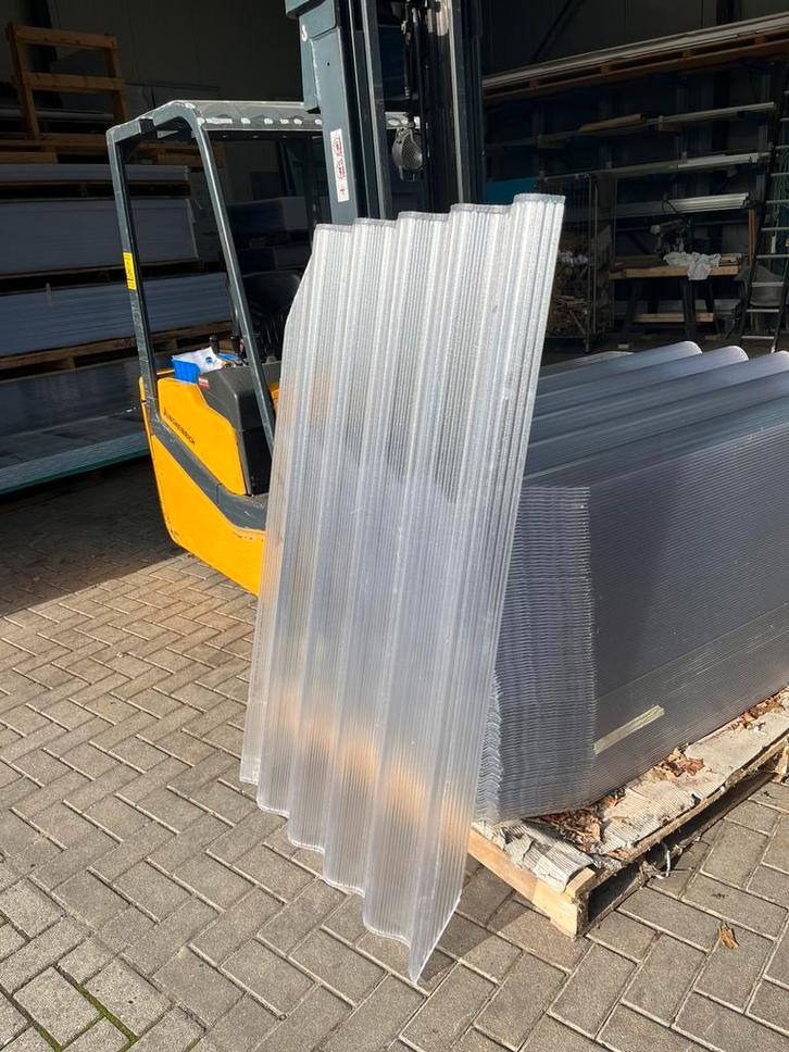 Polycarbonaat golfplaten helder 3 wandige super sterk., Doe-het-zelf en Verbouw, Platen en Panelen, Zo goed als nieuw, Ophalen of Verzenden