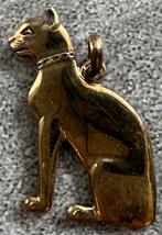 Vergulde zilveren hanger kat, Gebruikt, Ophalen of Verzenden, Goud, Dier