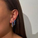 My Jewellery grote staaf oorbellen met blauw strass, Sieraden, Tassen en Uiterlijk, Oorbellen, Nieuw, Met strass, Goud, Blauw