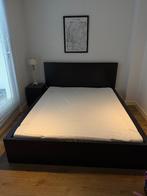 IKEA malm black-brown Abygda 160*200 bed and mattress, Huis en Inrichting, Zwart, Tweepersoons, Ophalen of Verzenden, Zo goed als nieuw