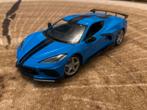 1:18 Blauwe Chevrolet Corvette C8, Ophalen of Verzenden, Zo goed als nieuw, Auto, Bburago