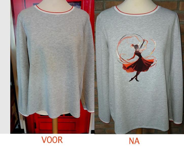 STREET ONE sweater met applicatie maat 40, Kleding | Dames, Truien en Vesten, Zo goed als nieuw, Maat 38/40 (M), Grijs, Ophalen of Verzenden