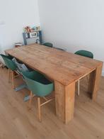 Houten eettafel + salontafel, Huis en Inrichting, Tafels | Eettafels, 200 cm of meer, 50 tot 100 cm, Gebruikt, Rechthoekig