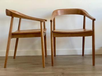 Oak dining chairs x2