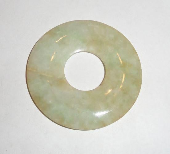 Hanger Witte Jade Donut, Sieraden, Tassen en Uiterlijk, Edelstenen, Ophalen of Verzenden, Zo goed als nieuw