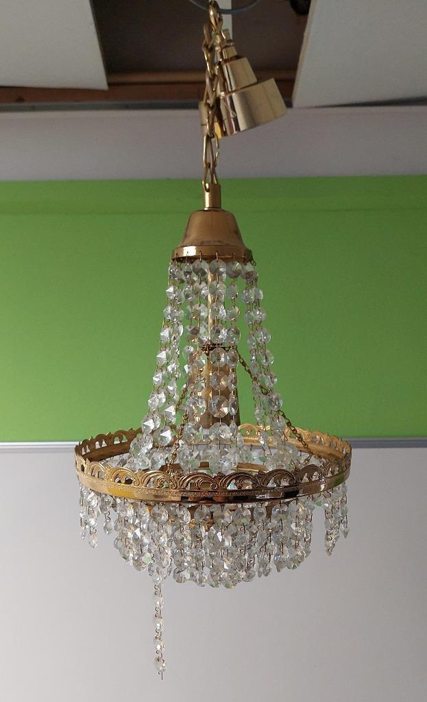 3 klassieke kroonluchters, Huis en Inrichting, Lampen | Kroonluchters, Gebruikt, Glas, Metaal, Ophalen