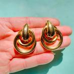 Rare #vintage 1980's triple gold plated double hoops MONET, Sieraden, Tassen en Uiterlijk, Oorbellen, Ophalen of Verzenden, Zo goed als nieuw