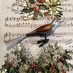 Antiek oude kerstbal gewaxte vogel op clip direct kopen, Diversen, Kerst, Ophalen of Verzenden