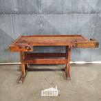 Houten werkbank – vintage werktafel, Doe-het-zelf en Verbouw, Werkbanken, Ophalen of Verzenden, Gebruikt, 120 tot 170 cm, Bankschroef