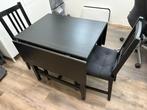 Kleine (klap)tafel met stoelen, Huis en Inrichting, Tafels | Eettafels, Ophalen, Gebruikt, 100 tot 150 cm, Tot twee personen