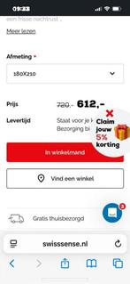 Nieuwe ongebruikte topmatras / topper swiss sense 180 x 210, Huis en Inrichting, Ophalen, 210 cm, 180 cm, Nieuw