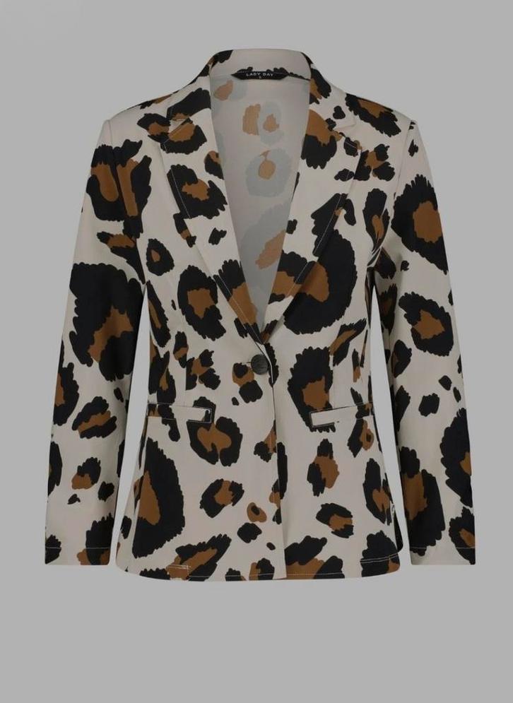 Lady Day | Blazer Bali | Leopard | L | travelstof, Kleding | Dames, Jasjes, Kostuums en Pakken, Jasje, Maat 42/44 (L), Ophalen of Verzenden