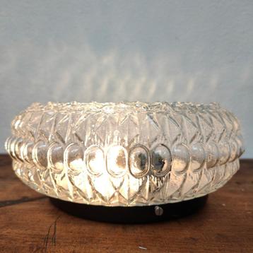 Vintage plafonniere retro Mid Century glazen plafondlamp 07 beschikbaar voor biedingen