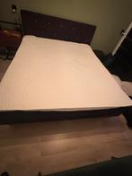 Tweepersoons Bed met strassteentjes hoofdbord, Ophalen, Gebruikt, Zwart, Tweepersoons